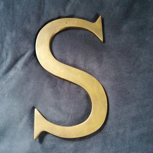 Vintage Brass "S" Wall Hanging Decor